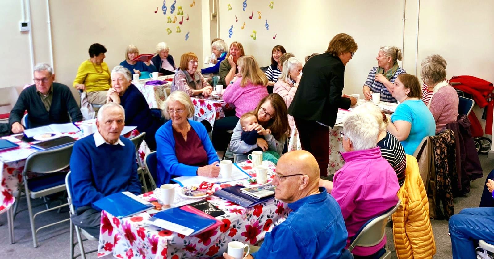Attendees at the singing cafe at West Kirby Library.