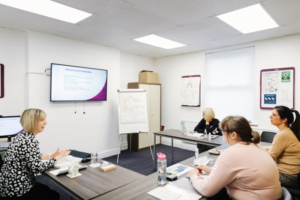 care pros attending Class room training