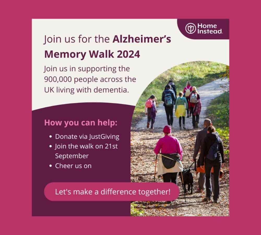 Digital poster with color white, pink and maroon with photos of people walking