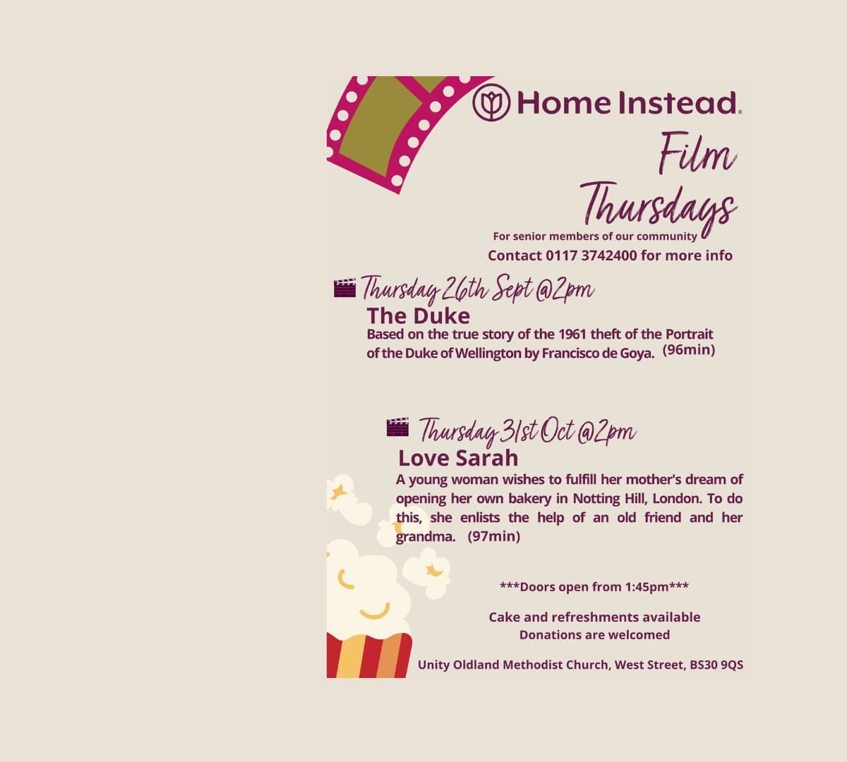 A digiposter about Film Thursdays with popcorn photo