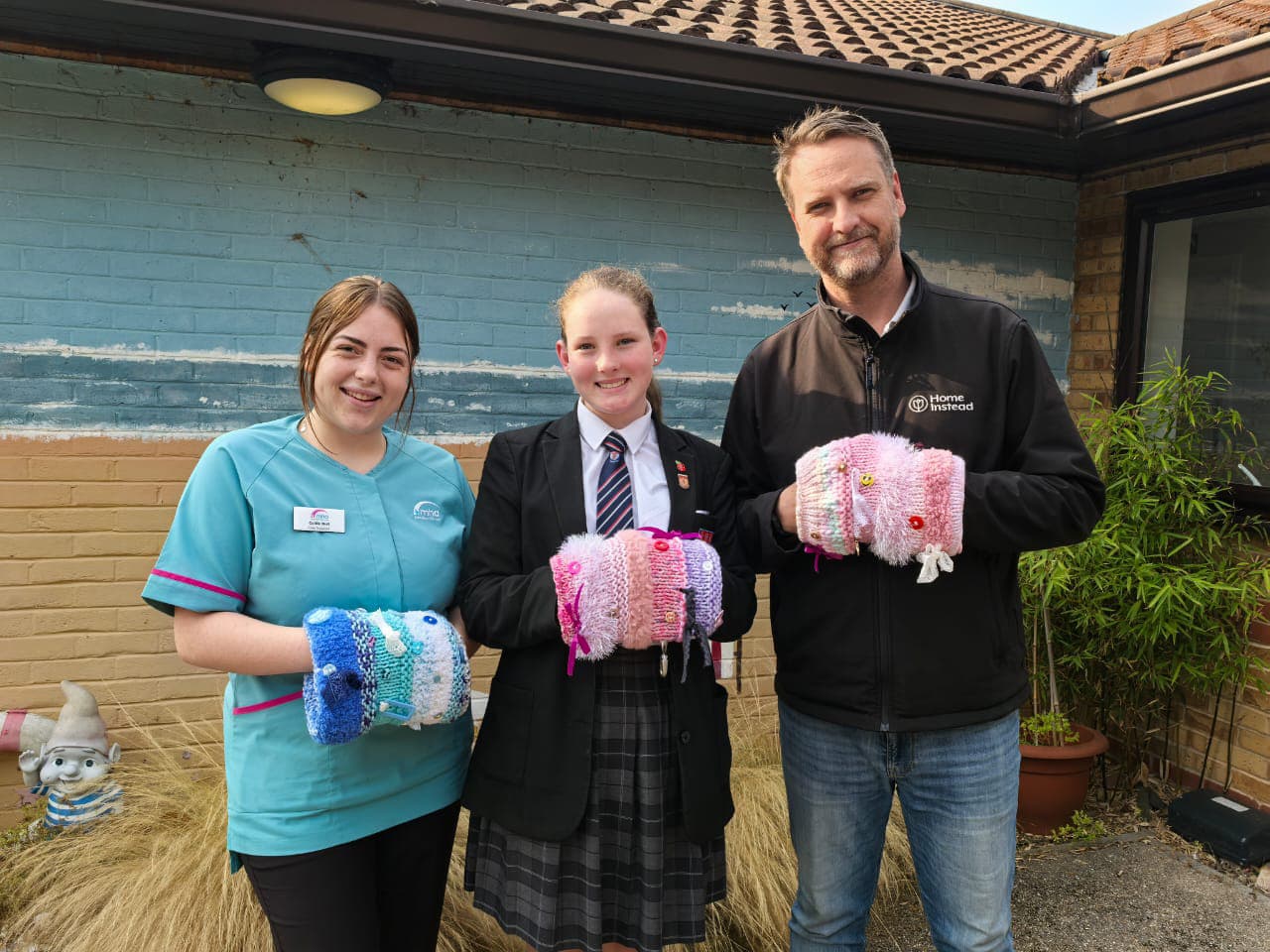 Staff and students from The Whitby High School after completing Home Instead's Dementia Craft Challenge.