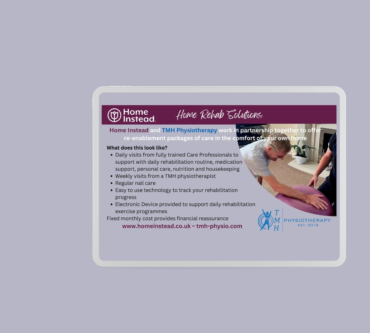 An event poster with maroon and grey colour for physiotherapy