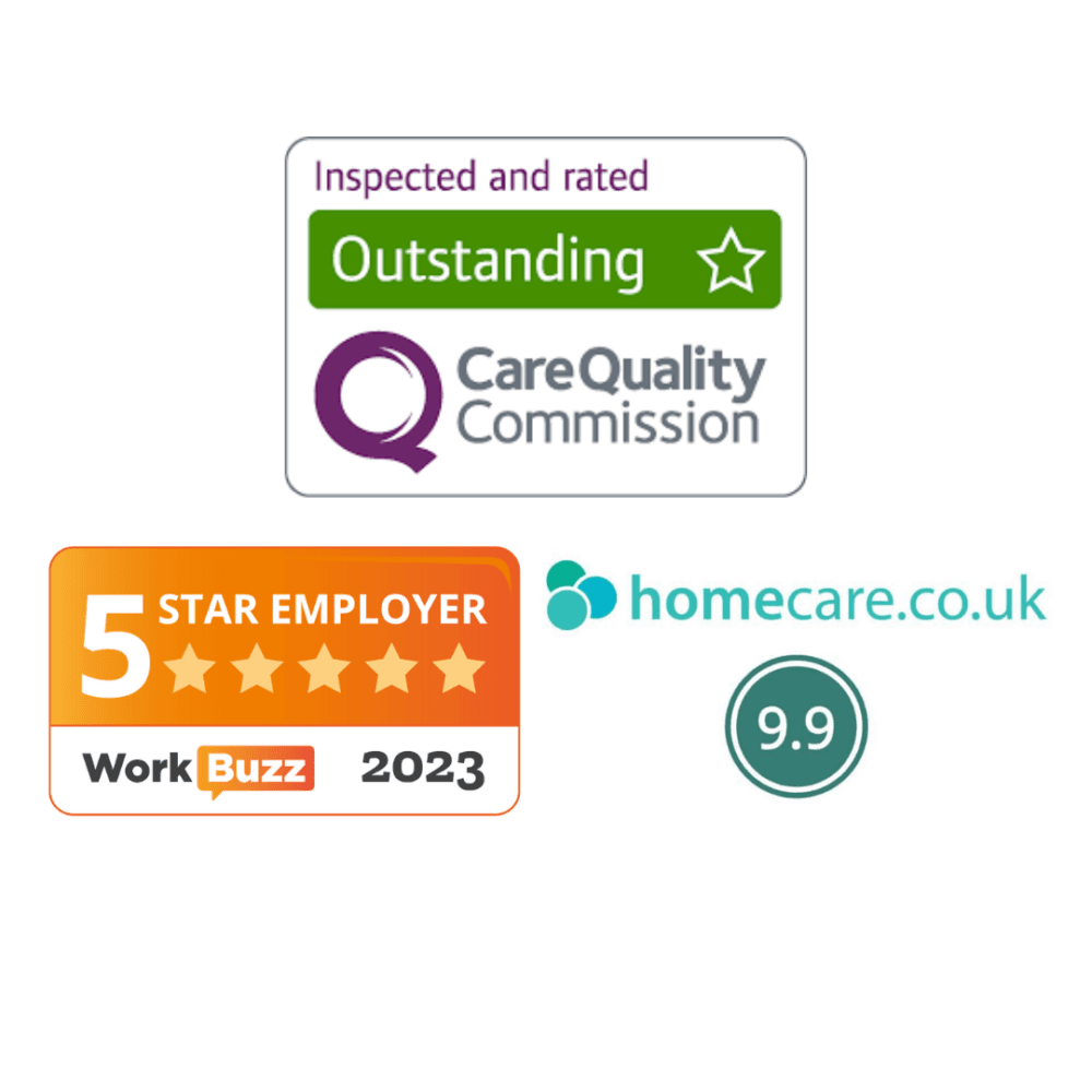 A bald man with a goatee and mustache, wearing a lanyard, smiles slightly in front of a yellow background. - Home Instead