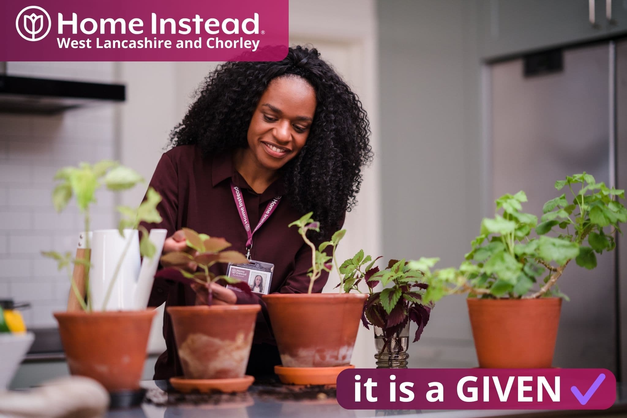 home instead west lancashire and chorley care professional, showcasing our twice award winning training and support