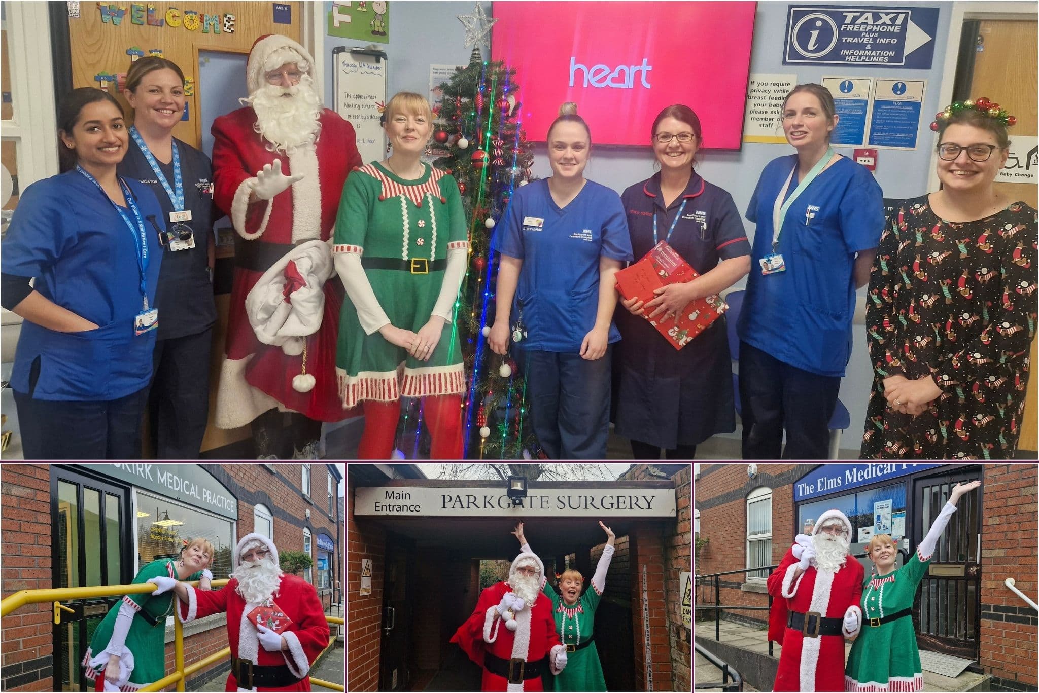 Home instead west lancashire and chorley, with santa, visit local medical practices and ormskirk hospital to spread the christmas cheer