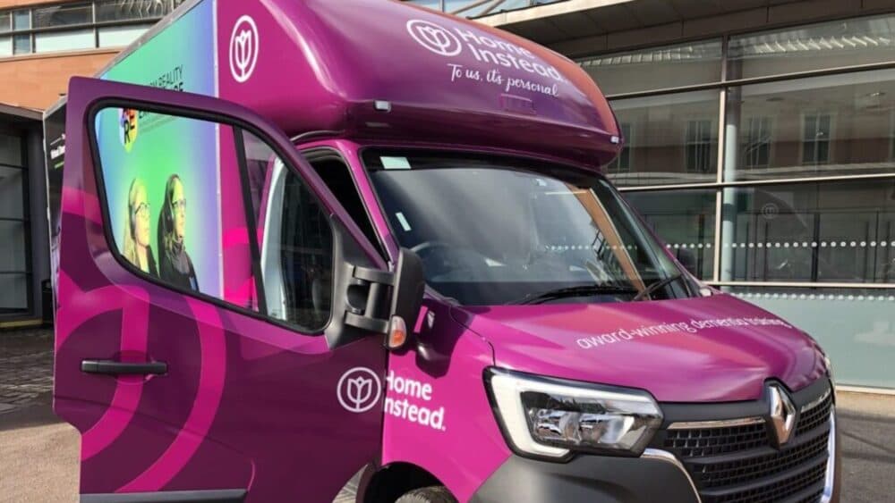Home Instead branded dementia bus