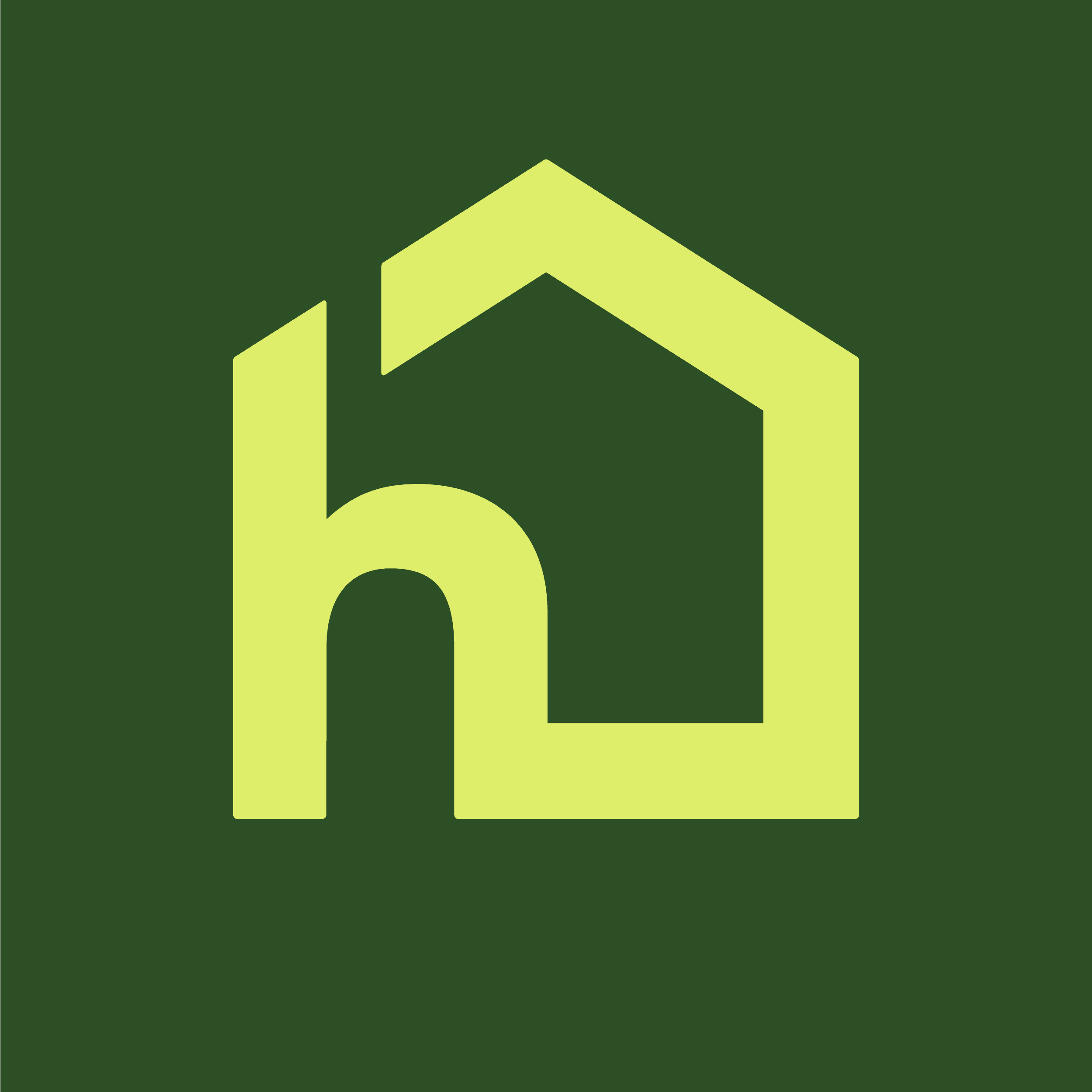 Dark Green Background with light green house logo - Home Instead Renfrewshire and Barrhead
