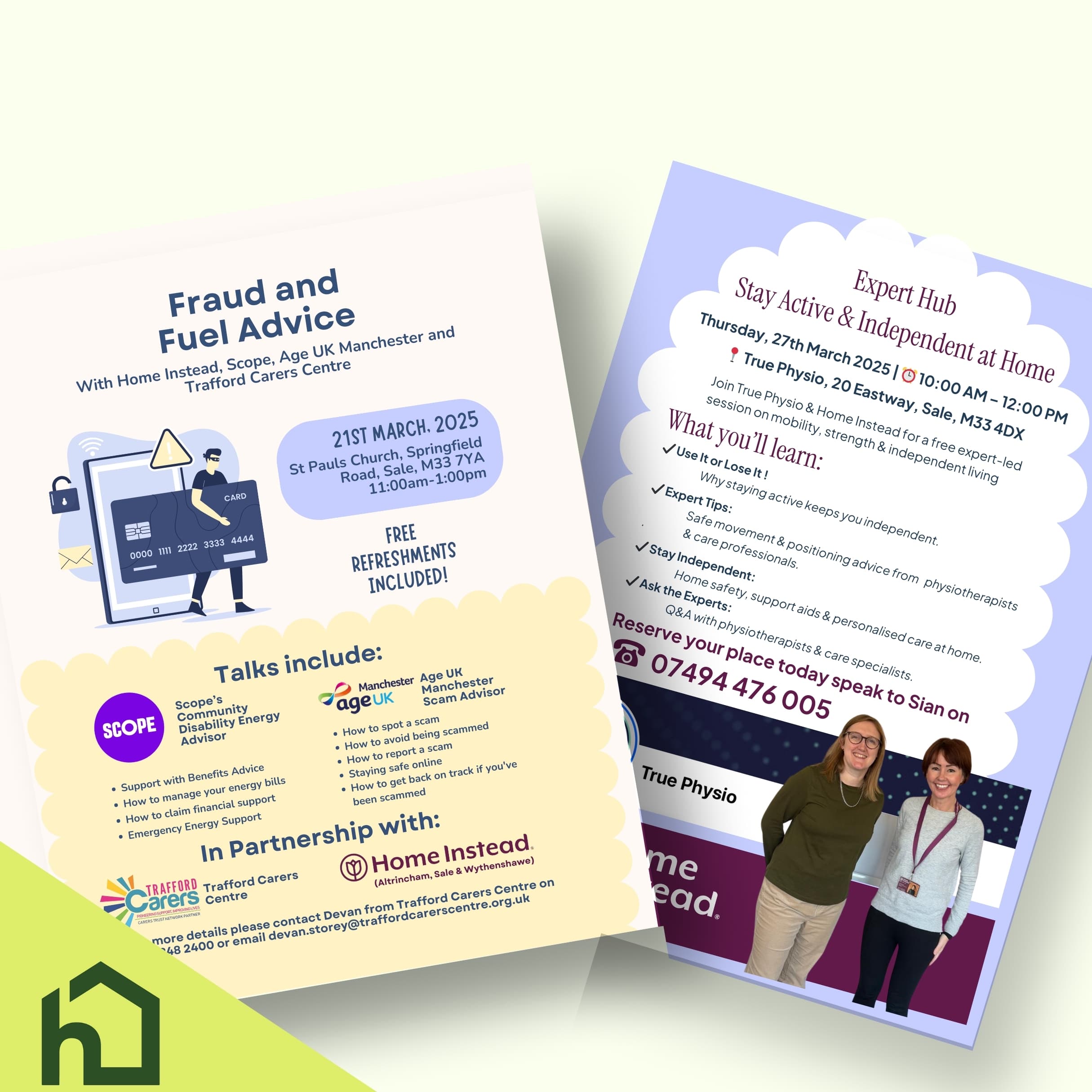 Join us for two FREE expert-led events to help you stay active, safe & in control – from staying mobile & independent to spotting scams & managing energy costs!