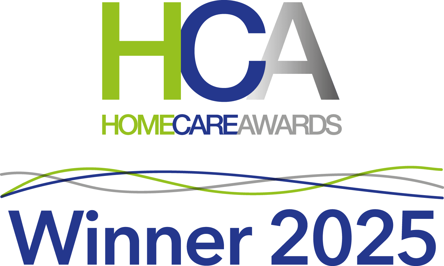 HCA Home Care Awards logo with "Winner 2025" written below. - Home Instead