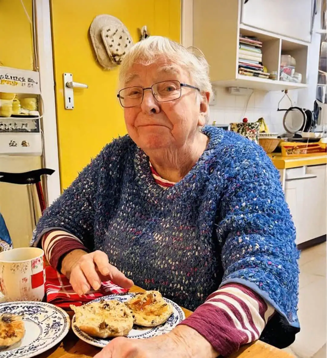 Home Instead Farnborough client enjoying her home made marmalade.