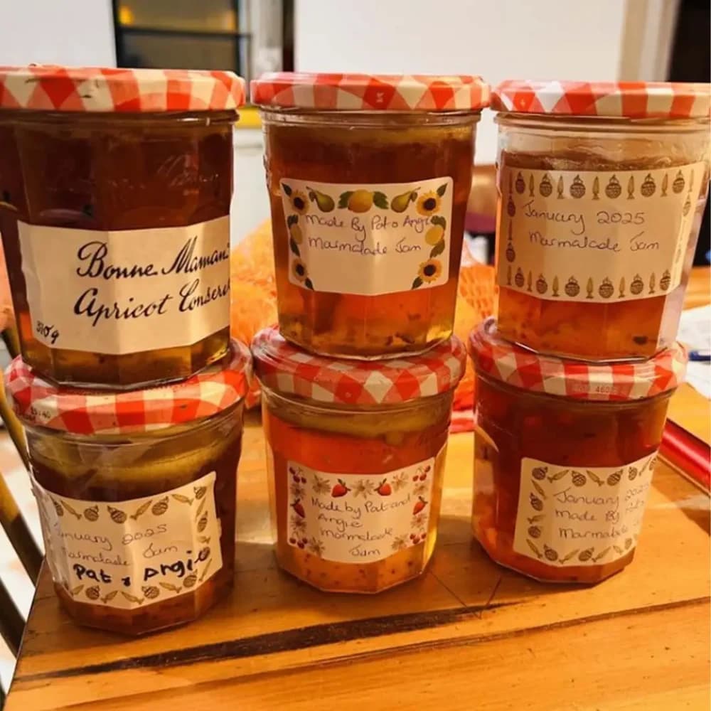Home Instead Farnborough client Pat's finished jars of marmalade