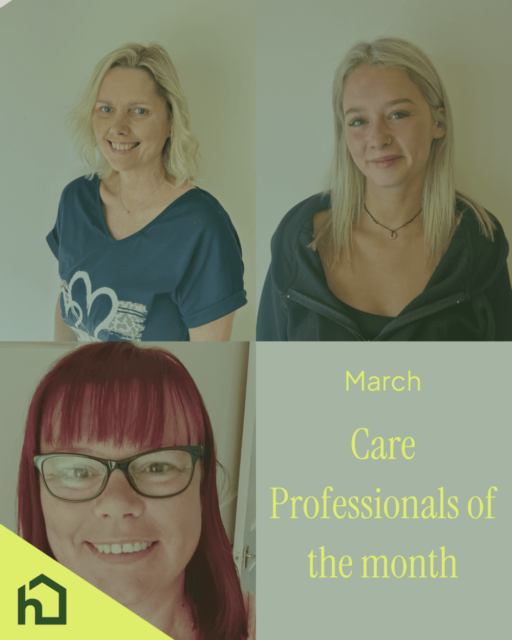 Photos of March Care Professionals of the month
