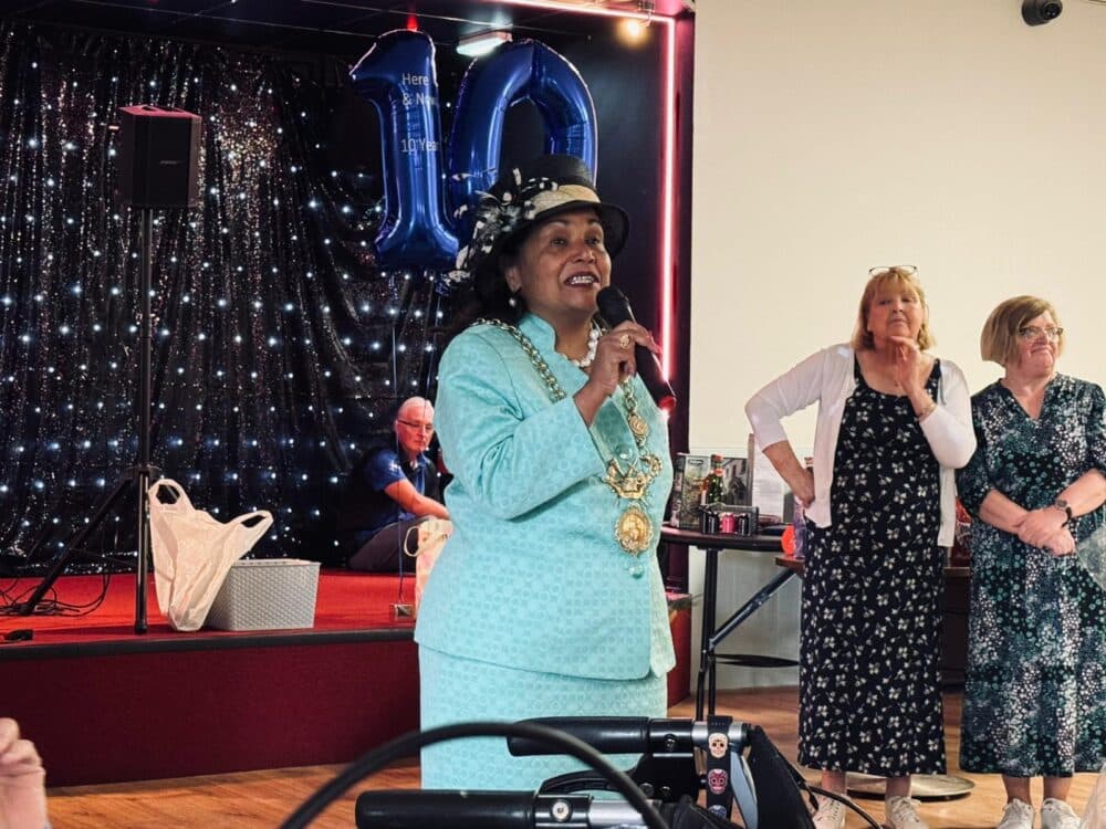 Lord Mayor of Chester at Here and Now anniversary celebrations in Chester.