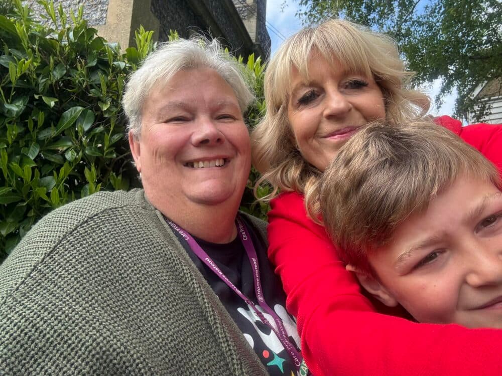 Sharon, Jo, and Jo’s grandson Albie from Home Instead East Herts attending the VE Day remembrance ceremony in Sawbridgeworth.”