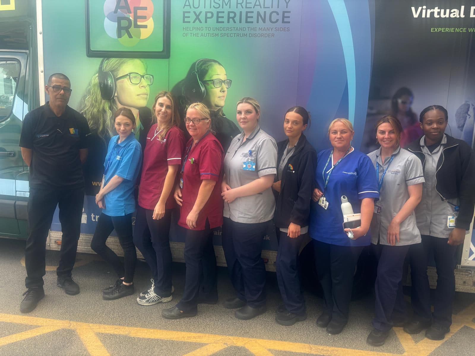 NHS staff with Home Instead's Dementia Bus in Liverpool.