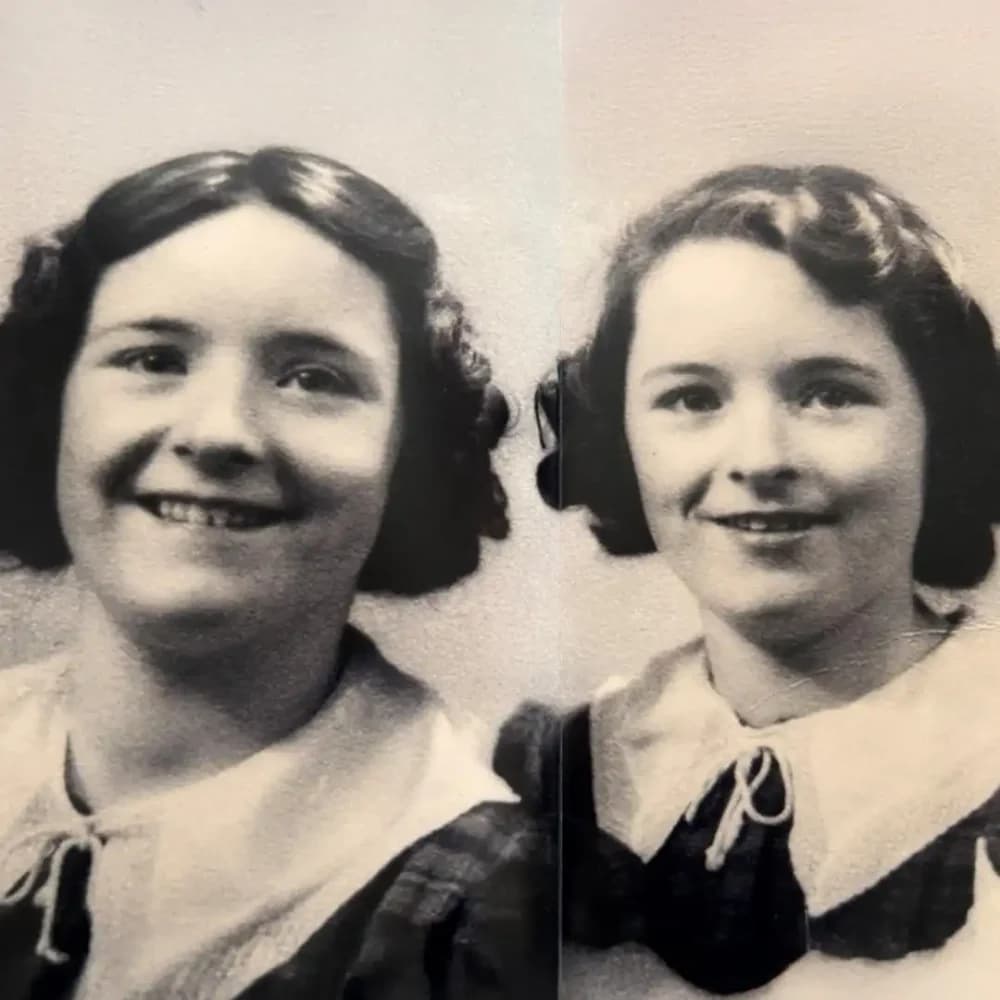 Home Instead Ascot client Audrey and her twin sister when they were young
