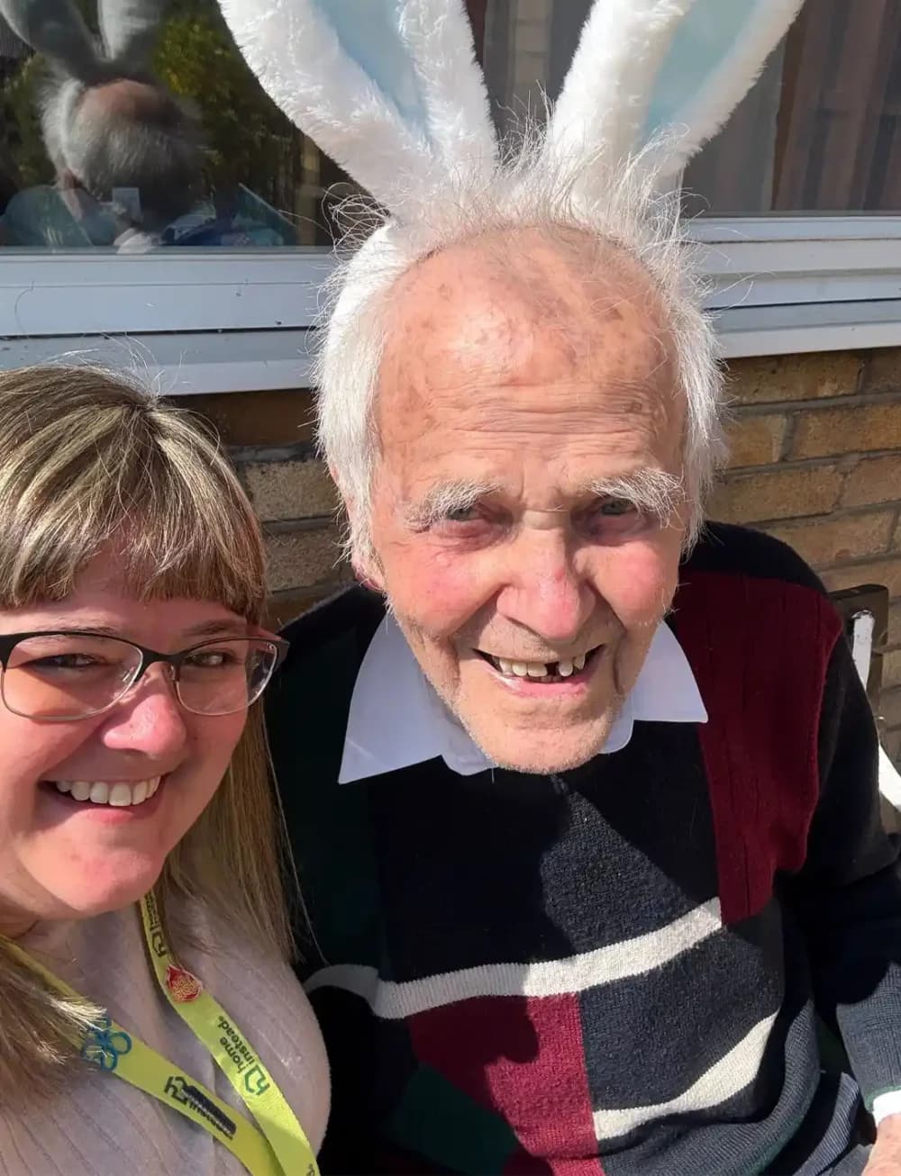 Home Instead Farnborough client Eddie with Care Manager Nicky