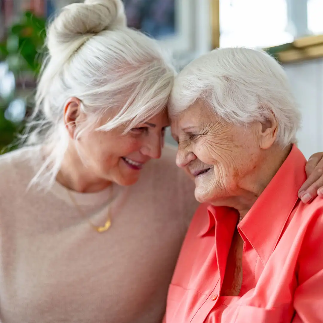 Daughter with her elderly mum