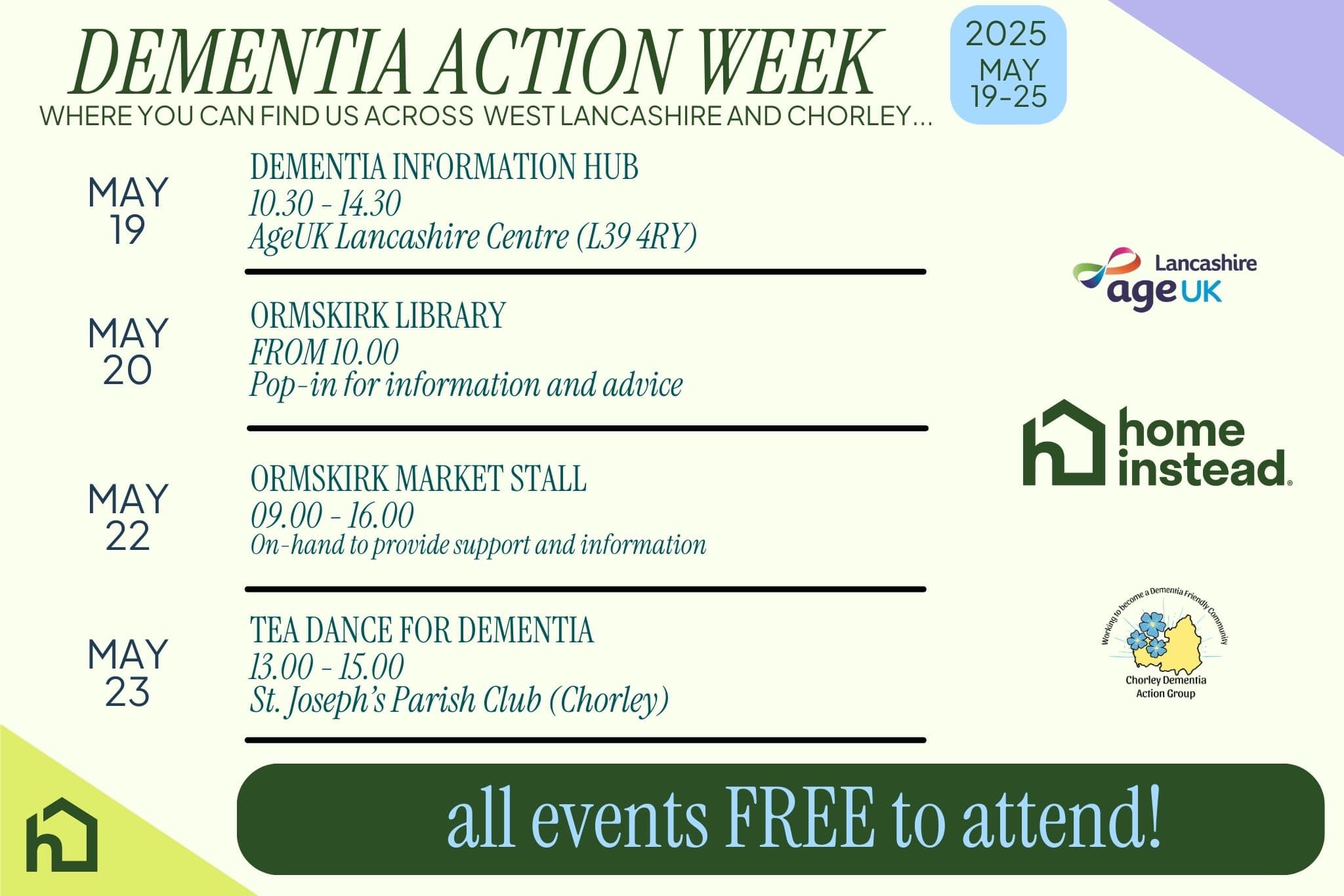 dementia action week 2025 with home instead west lancashire and chorley