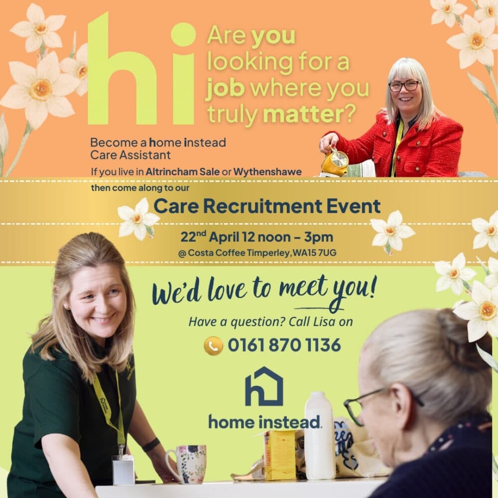 Care Assistant Recruitment Event 22 April @ Costa Coffee Timperley,WA15 7UG