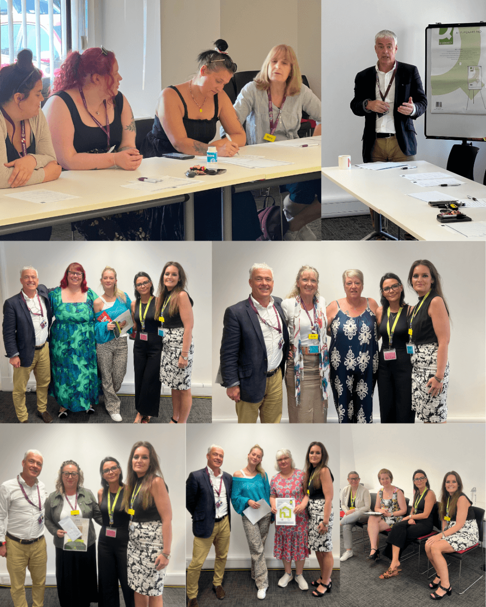 Collage of care pro meeting photos