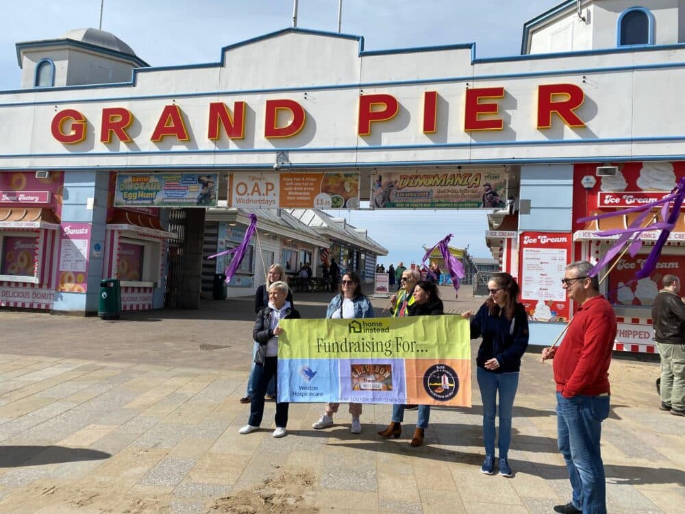 fundraising on weston sea front