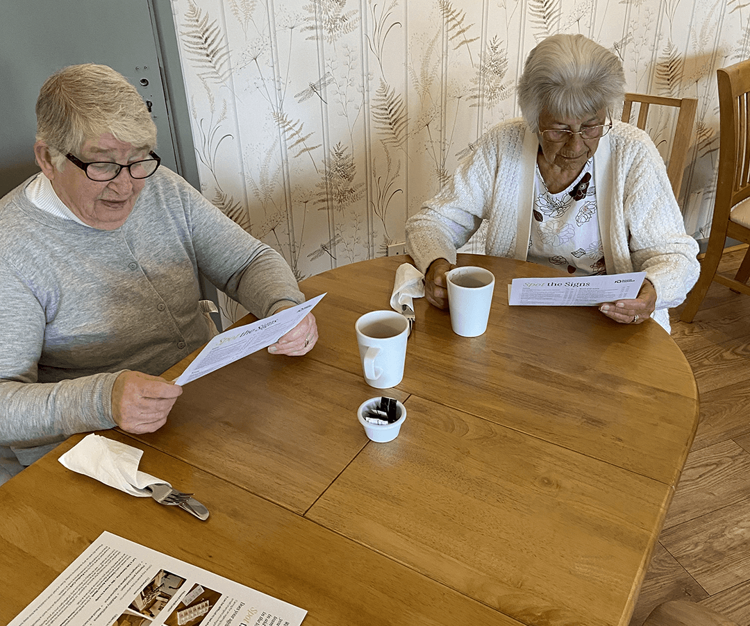 Home Instead Godalming at local cafe to discuss Spot the Signs.