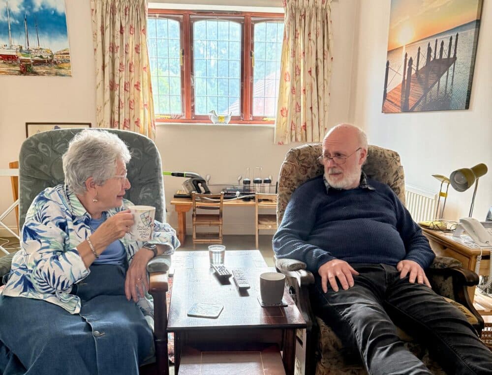 Rose and Joe sharing a Brew