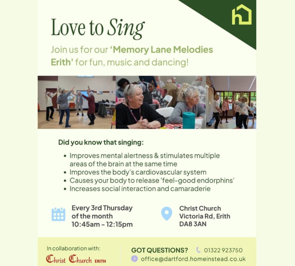 A digital flyer in green color for Love to Sing event