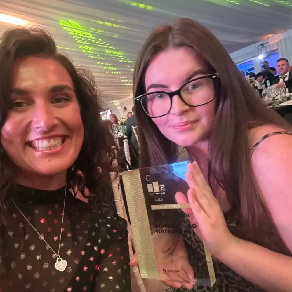 Home Instead Watford Care Manager Kelly and Business Stephanie celebrating their award