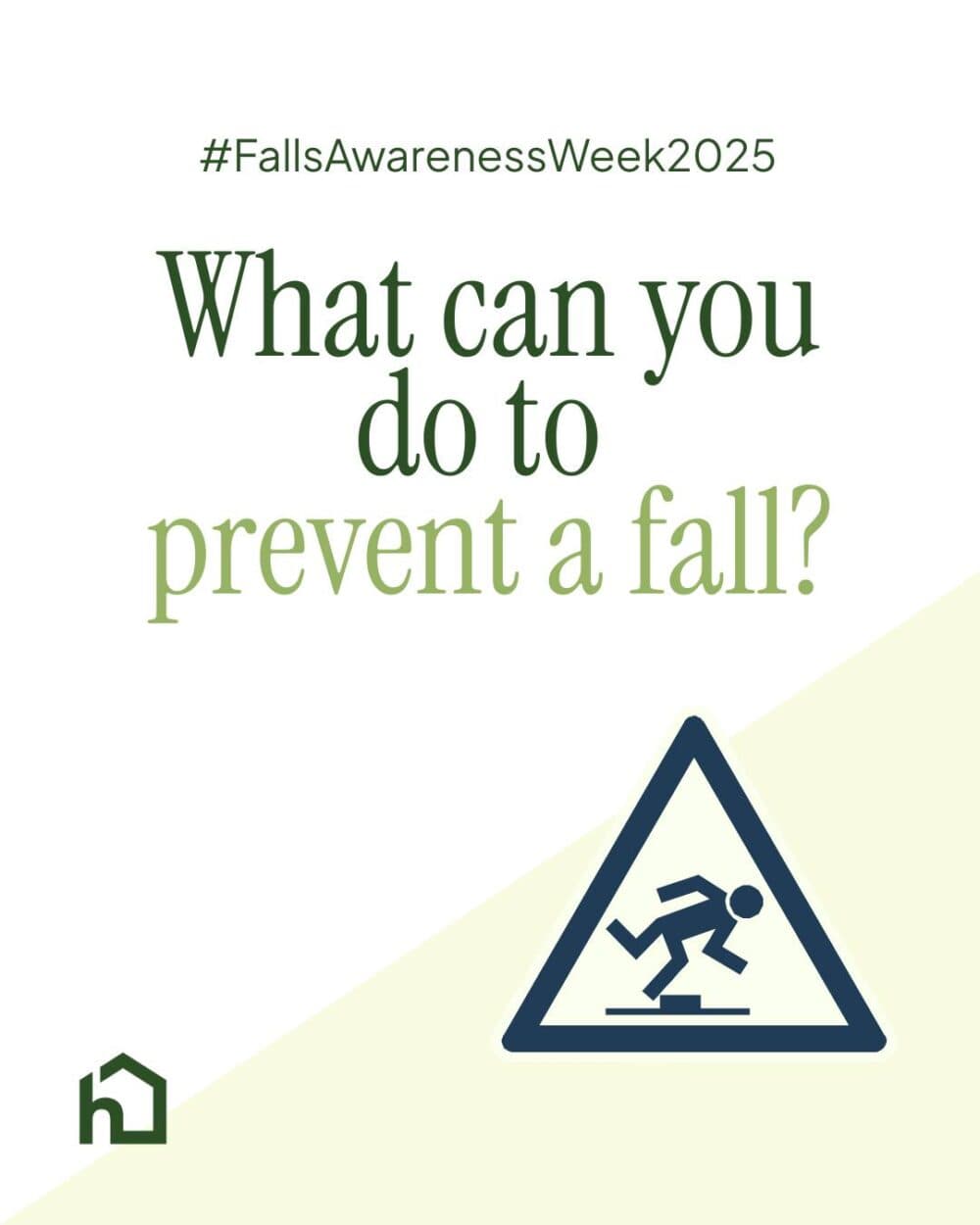 Falls prevention week poster with an icon of man falling