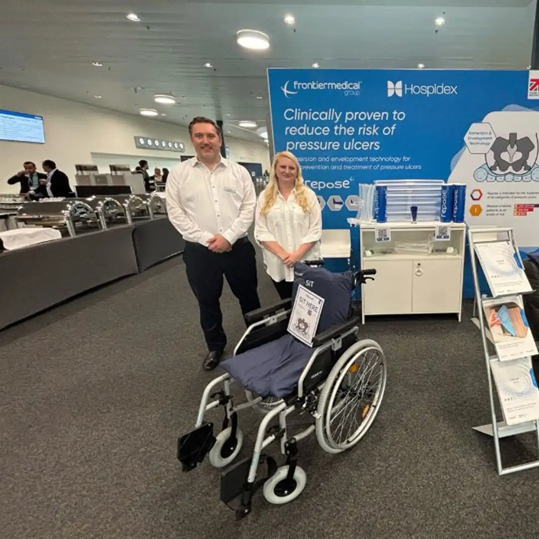 Frontier Medical Group Team exhibiting some of their mobility support equipment