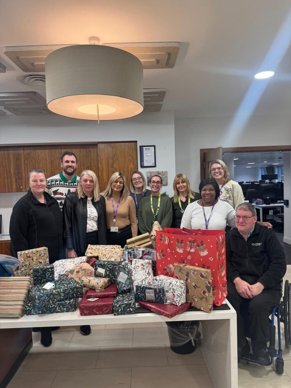 We would like to say a huge thank you to Helen and the incredible Social Squad at Motability, Warwick House, Harlow, for once again showing such generosity and kindness in supporting our Be a Santa initiative