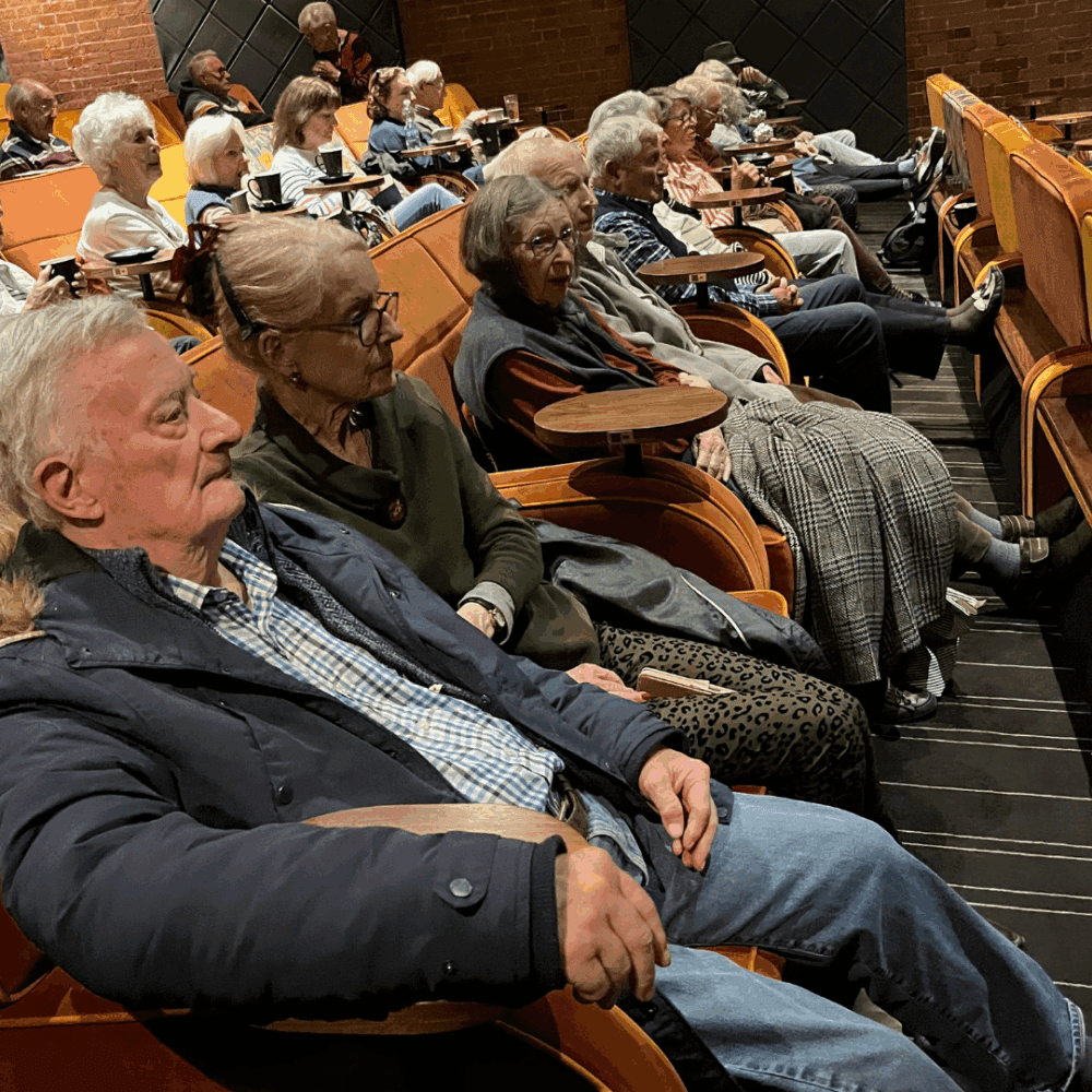 Seniors at the dementia friendly screening of road to morocco at the everyman cinema winchester