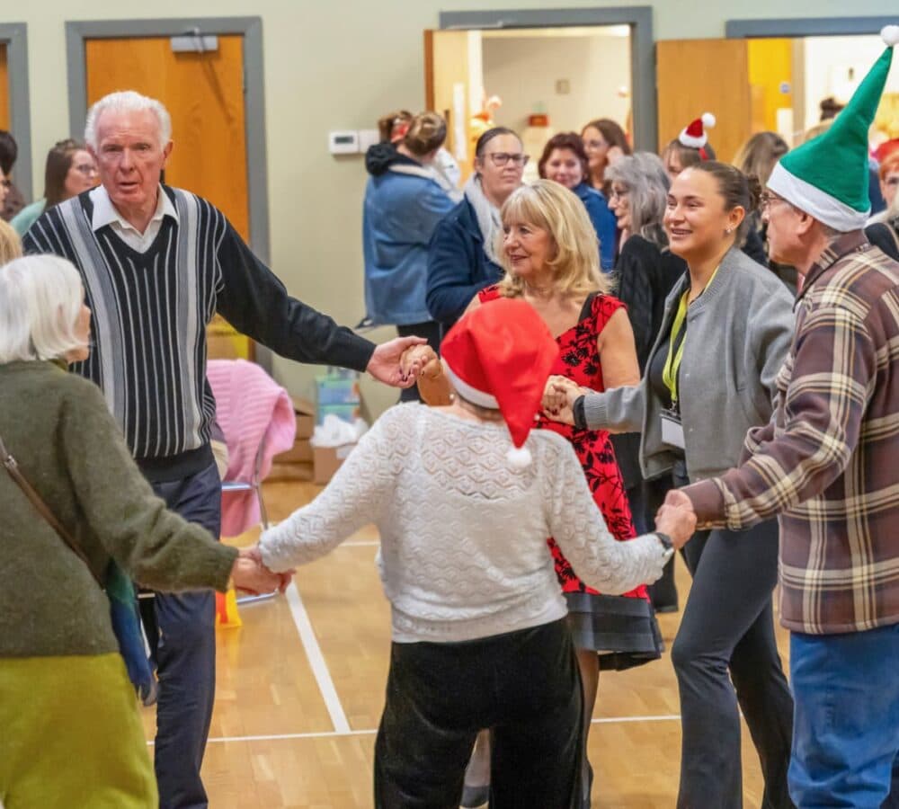 Group of people dancing together