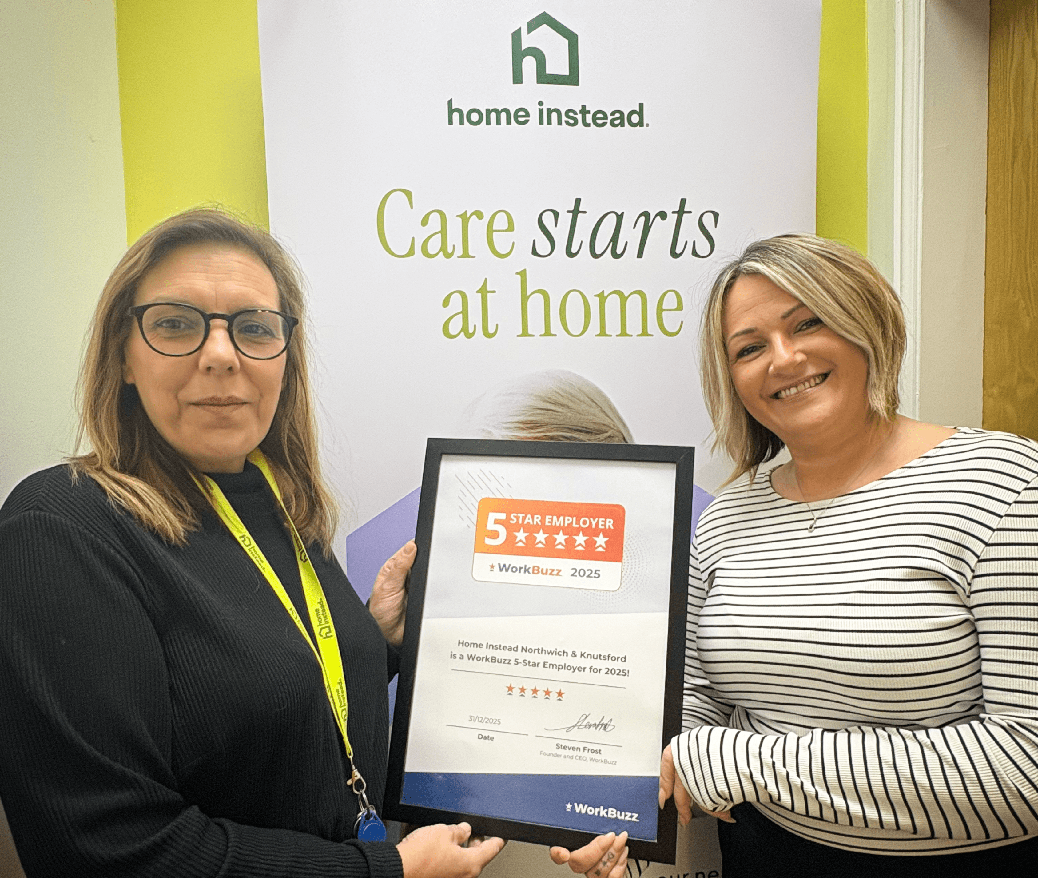 5-Star Employer recognition for Home Instead Northwich & Knutsford