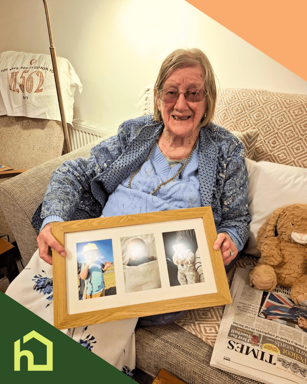 Female client holding a photo frame| Home Instead Taunton and West Somerset Home care And Live in care
