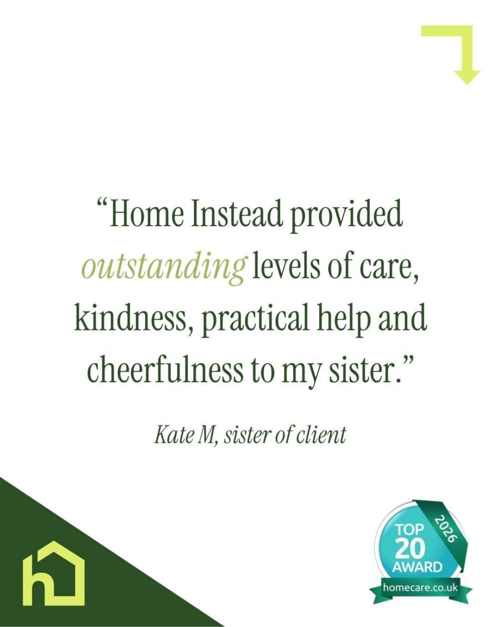 testimonial of homecare provided by Home Instead