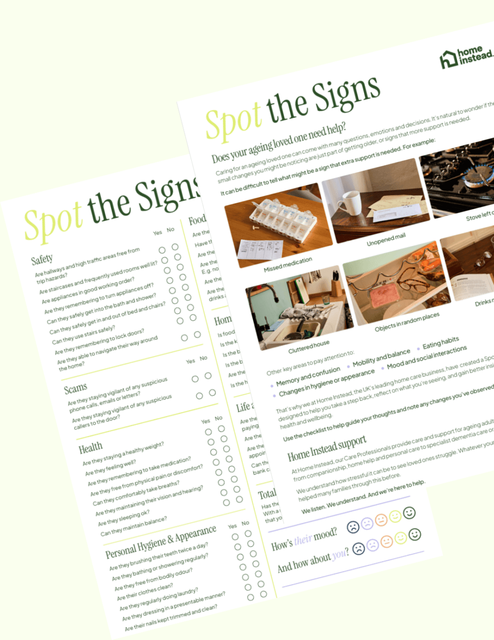 spot the signs checklist screenshot
