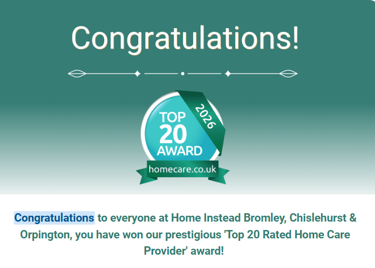 Home Instead Bromley, Chislehurst and Orpington named among Top 20 Home Care Providers 2026