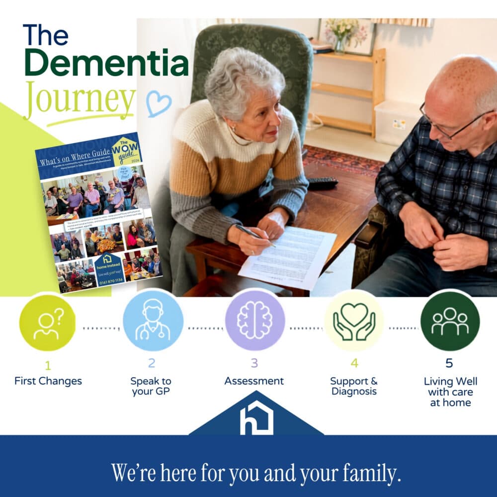 The Dementia Journey what's on where guide by Home Instead Altrincham Sale and Wythenshawe
