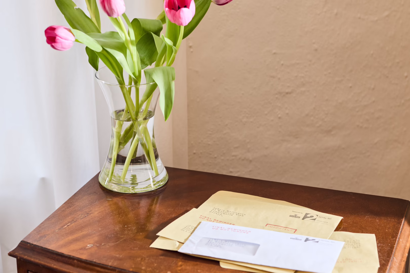 unpaid bills on table