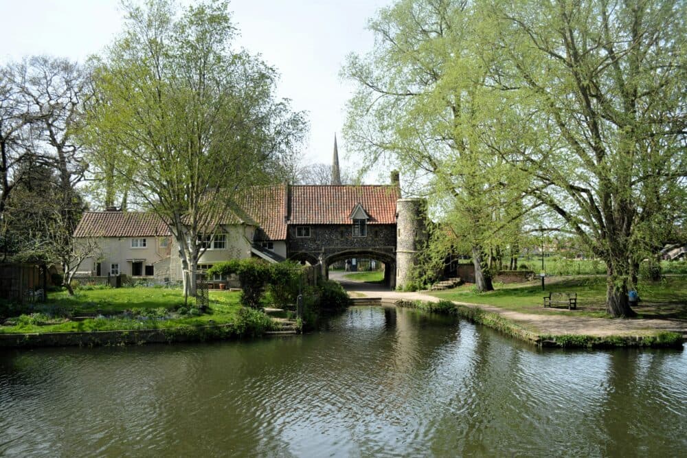 Pull ferry in Norwich with beautiful view and a lots of greeneries