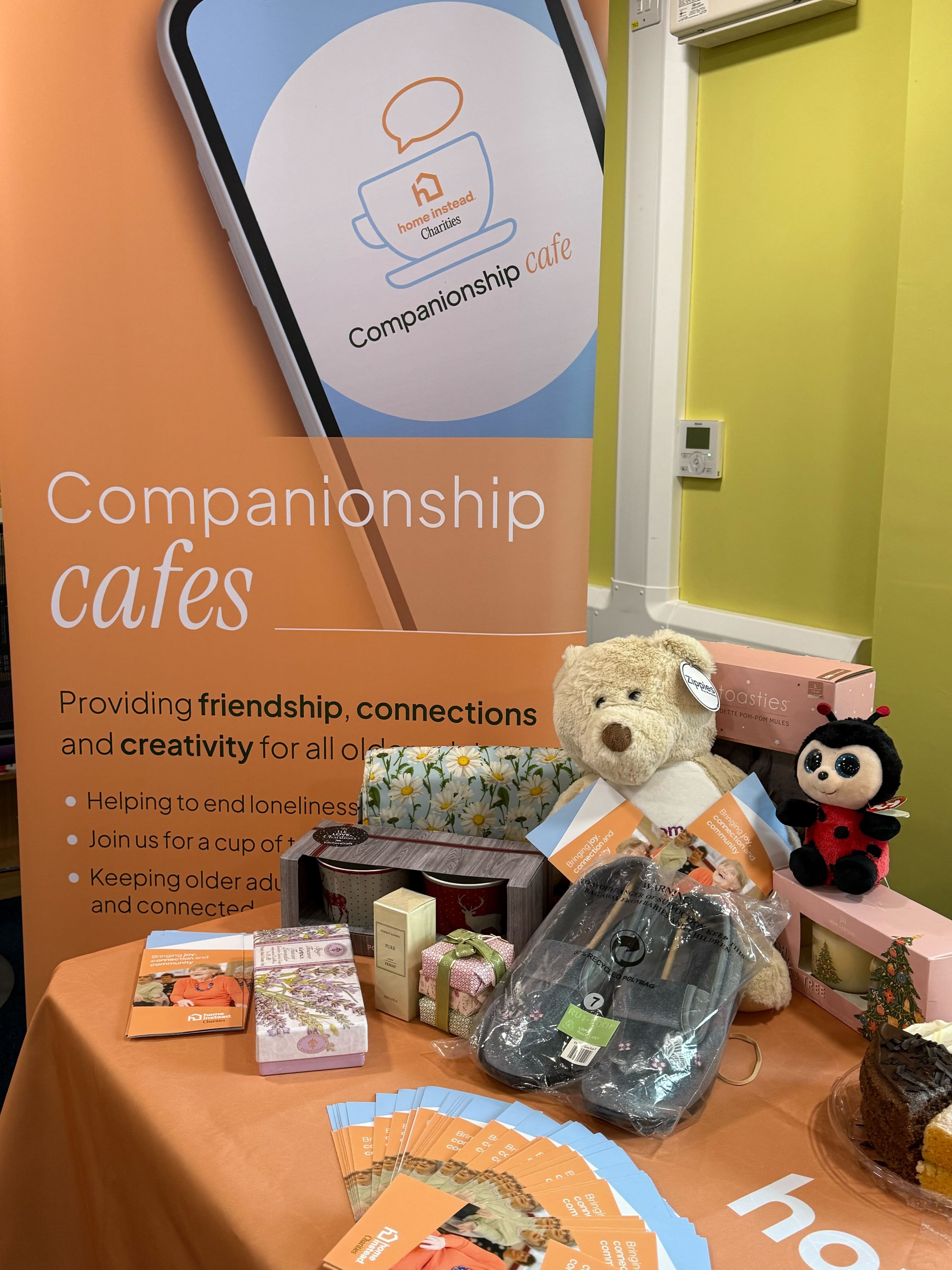 Banner and Home Instead Charities stall