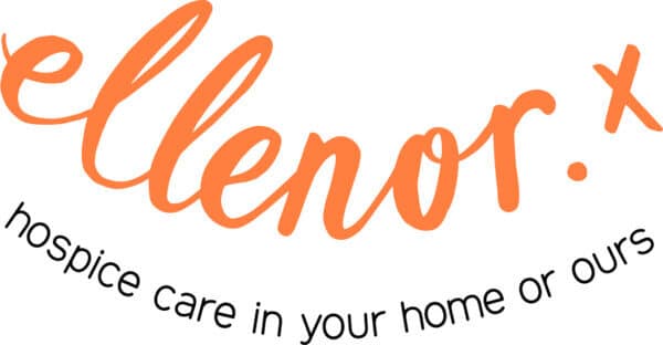Orange text "ellenor" with black text below reading "hospice care in your home or ours" on a white background. - Home Instead
