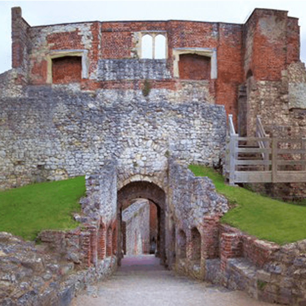 Brick and stone fortifications remaining of Farnham Castle