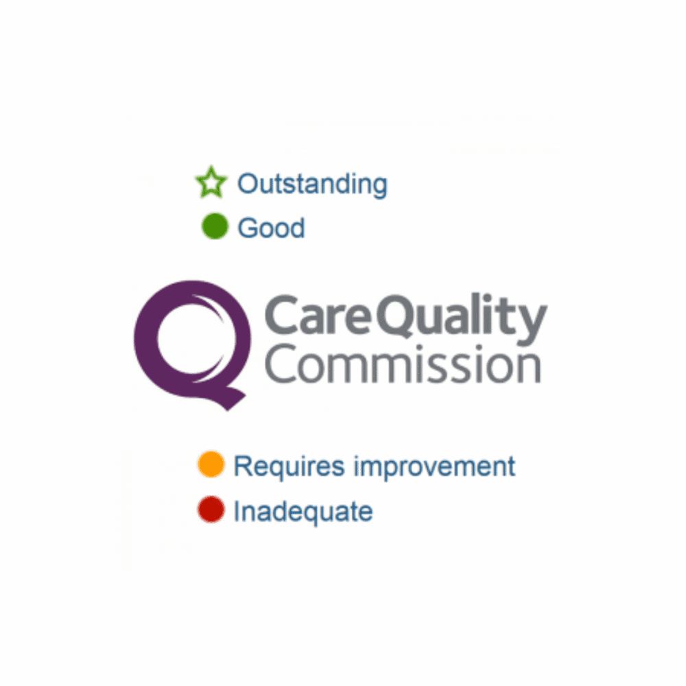 Care Quality Commission logo with rating key: Outstanding, Good, Requires improvement, Inadequate. - Home Instead