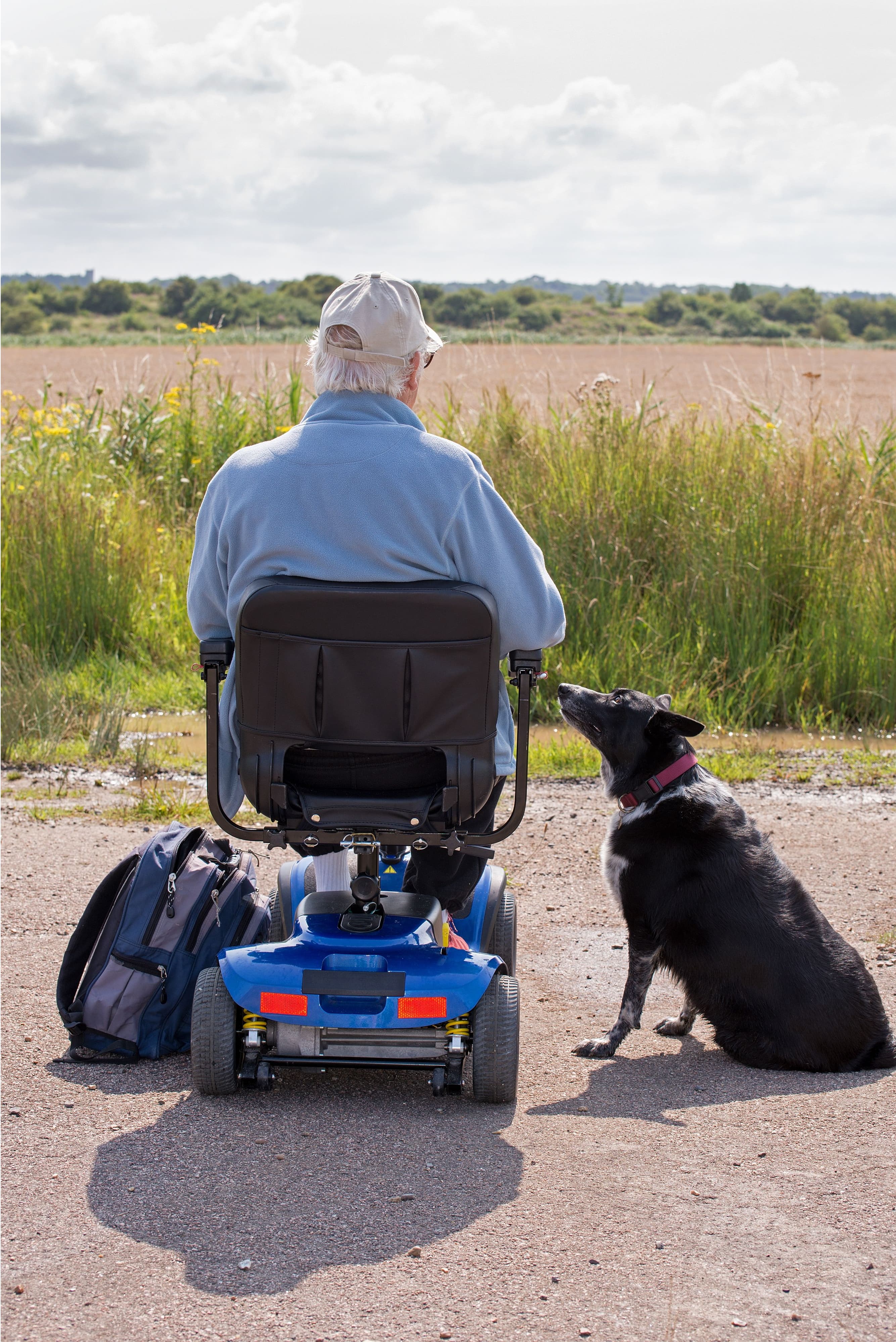 Man on scooter with dog - Home Instead