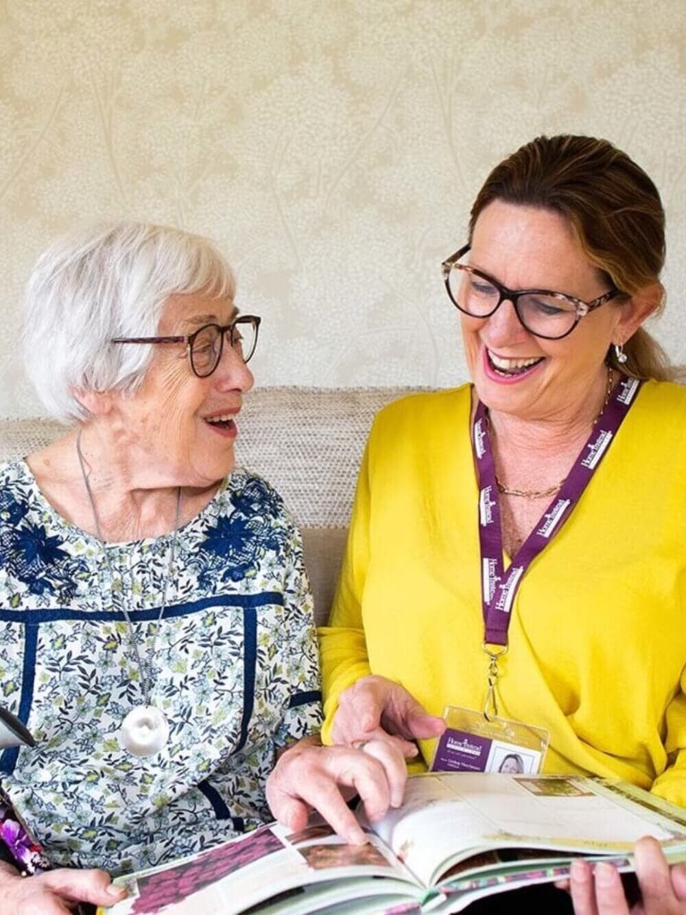 Home Instead Southampton Care Professional with client
