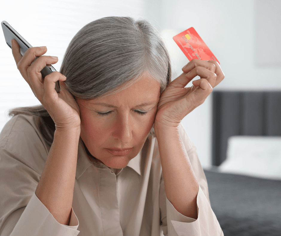 Woman who has been scammed